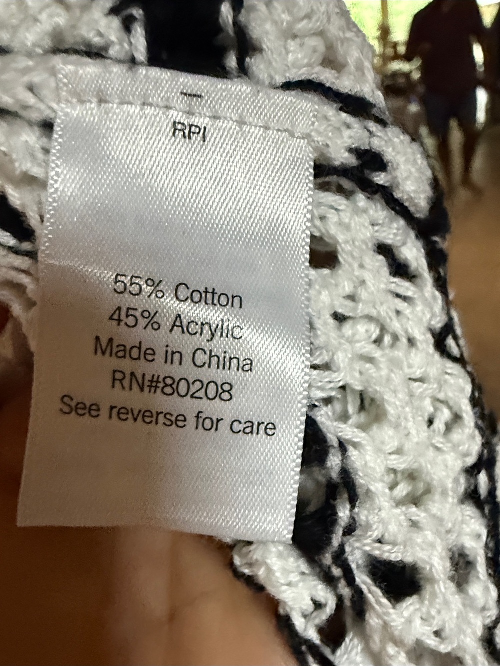 Nine West Black & White Crochet Open Cardigan - Picture 4 of 5